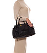 Дамска кожена чанта в черно Daneta-4 снимка