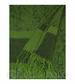 Дамски шал в зелени нюанси с принт снимка