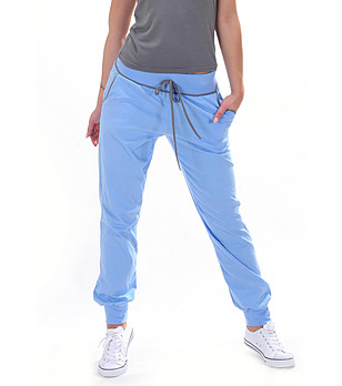 Дамско спортно долнище в син цвят снимка