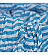 Кръгъл шал на райе в синьо и бяло Kalista-1 снимка