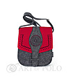 Чанта за рамо в сиво и червено от филц-0 снимка