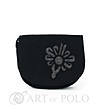 Черна дамска чанта за рамо от филц със сиво цвете-0 снимка