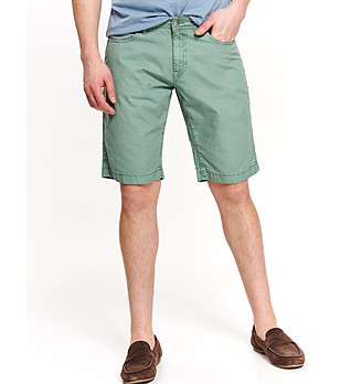 Памучен мъжки къс панталон в зелено Abel снимка