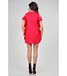 Червена памучна рокля с къдрички-1 снимка