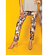 Дамски панталон в цвят екрю с флорален принт Kari -0 снимка