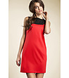 Къса рокля в черен и червен цвят-0 снимка