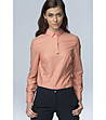 Дамска блуза в цвят сьомга с яка-0 снимка