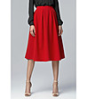 Червена елегантна пола с памук Lusia-0 снимка