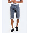 Къси мъжки памучни дънки в сиво Con-0 снимка