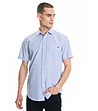Карирана памучна мъжка риза в синьо и бяло Bridger-2 снимка