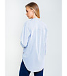 Бяла дамска памучна риза на синьо райе Scarlet-1 снимка