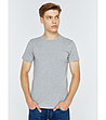 Памучна мъжка тениска в сив меланж Classic-0 снимка