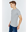 Памучна мъжка тениска в сив меланж Classic-2 снимка