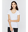 Бяла памучна дамска тениска Emma-0 снимка
