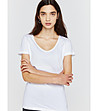 Бяла памучна дамска тениска Emma-2 снимка