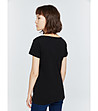 Черна памучна дамска тениска Emma-1 снимка
