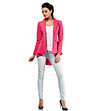 Дамско розово сако с къс шлейф-3 снимка