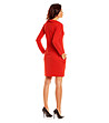 Червена рокля с ефектна яка-1 снимка