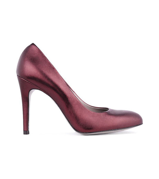 Кожени дамски обувки в цвят бордо Laurel снимка