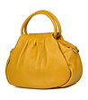 Кожена дамска чанта в цвят горчица Axara-2 снимка