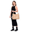 Дамска кожена чанта в цвят таупе Augusta-4 снимка