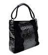 Черна кожена дамска чанта Augusta-2 снимка