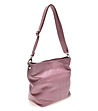 Дамска розова кожена чанта Hilda-2 снимка