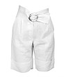 Бели ленени къси панталонки-0 снимка