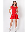 Червена памучна рокля с волани Melinda-0 снимка