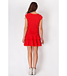 Червена памучна рокля с волани Melinda-1 снимка