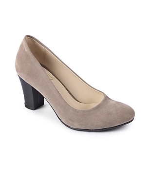 Кожени дамски обувки Pipa в сив нюанс снимка