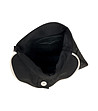 Черна кожена чанта с къдрички Ester-2 снимка