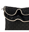 Черна кожена чанта с къдрички Ester-3 снимка