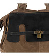 Дамска кожена чанта в тъмнобежов нюанс -3 снимка