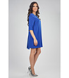 Къса синя рокля с цип-0 снимка