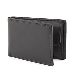 Елегантен портфейл в черно от естествена кожа снимка