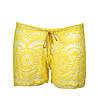 Прозрачни жълти дамски къси панталонки с бродерии-0 снимка