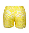 Прозрачни жълти дамски къси панталонки с бродерии-1 снимка