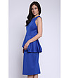 Елегантна рокля в син цвят -4 снимка