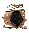 Дамска кожена чанта в кафяв нюанс Eve-3 снимка