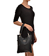 Дамска черна кожена чанта Marika-4 снимка