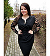 Черна рокля в макси размер Donna-3 снимка
