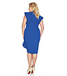 Синя рокля в макси размер с къдрички Elisa-1 снимка