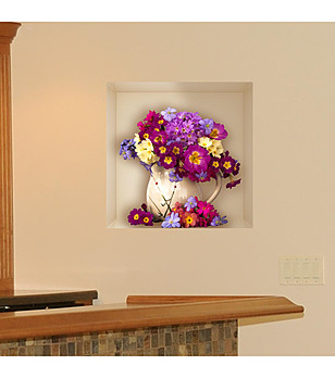 Декоративен стикер за стена Ваза с цветя снимка