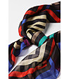 Многоцветен дамски копринен шал на райе Nimiza-1 снимка