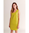 Памучна рокля в жълто-зелен нюанс Tiema-0 снимка