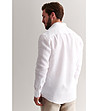 Бяла мъжка ленена риза Edvin-1 снимка