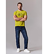 Жълто-зелена мъжка памучна тениска Algie-2 снимка