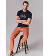 Оранжев памучен мъжки панталон Carl-4 снимка