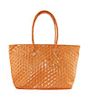 Оранжева дамска чанта с ромбовидни шевове Mala-0 снимка